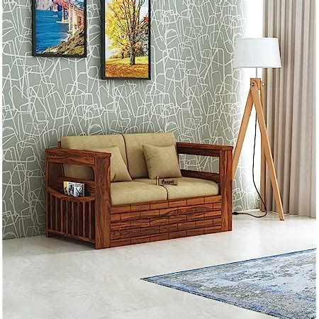 Ganpati Arts Sheesham Wood Cherish 2 Seater Sofa with Side Pockets for ...
