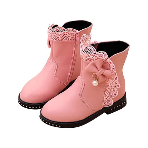 IROINNID Toddler Girls Ankle Boots Round Toe Zip-Up Boot Big Low Heel ...