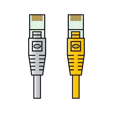 Ethernet cable vector icon design flat isolated illustration | Premium ...