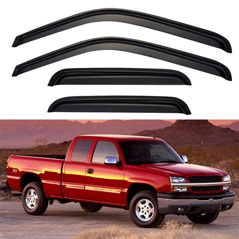 Window Rain Guards Shield for 1999-2006 Chevy Silverado/GMC Sierra 1500/2500/3500/2500HD, Window ...
