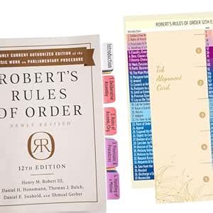Index Tabs for Robert's Rules of Order 12th Edition, Laminated and ...