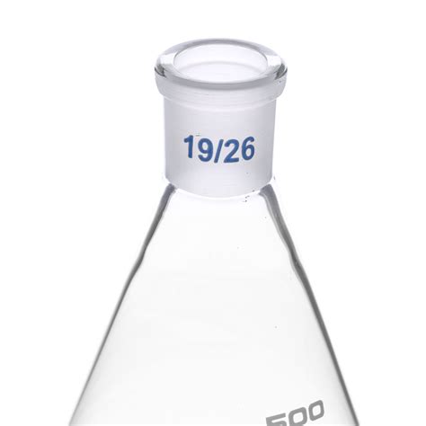 Flask Conical 500ml, Socket size 19/26, narrow neck, with interchangea ...