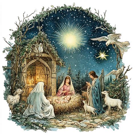 Christmas Nativity Art Print Free Stock Photo - Public Domain Pictures