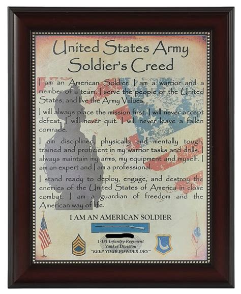 BETTER U.S. Army Soldier's Creed Aged Parchment Framed - Etsy