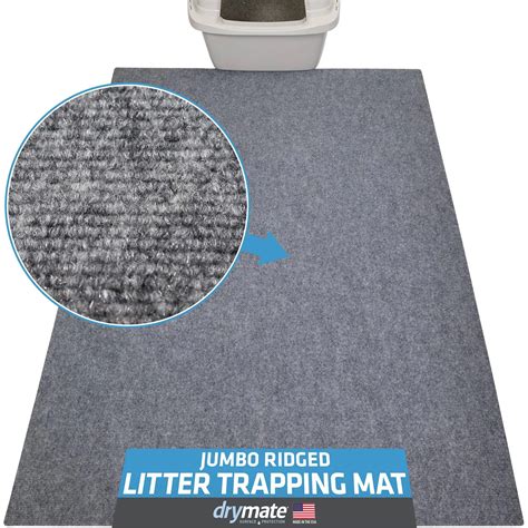 Cat Litter Floor Mat, Large Ridged Design, Grey, 36x47 In Kitty Litter ...