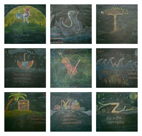 Waldorf ~ 1st grade ~ Letters ~ chalkboard drawings | AGE 07: Letters ...