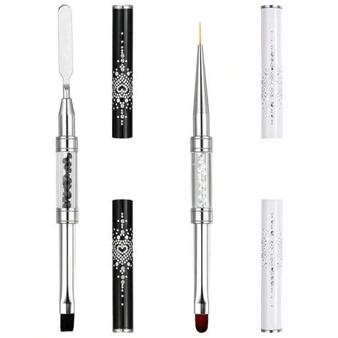 LXUEJIE 2 Pcs Double Ended Nail Builder Gel Brush, Hard Gel Nail Brush ...