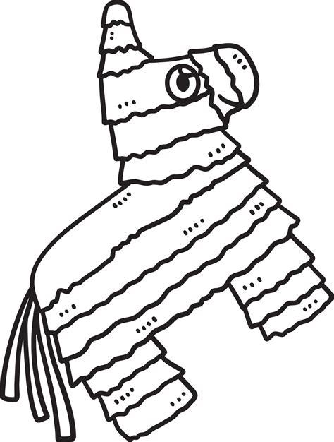 Cinco de Mayo Burro Pinata Isolated Coloring Page 20119207 Vector Art ...