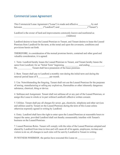 27 Free Commercial Lease Agreement Templates ᐅ TemplateLab