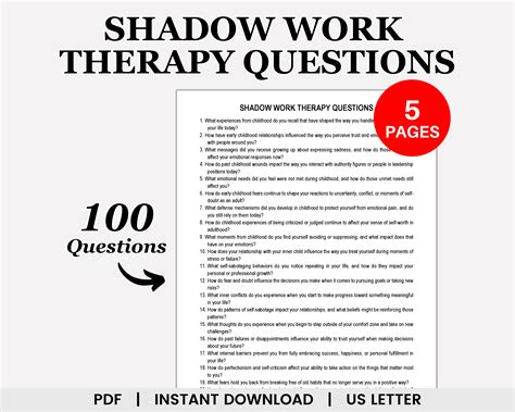 Shadow Work Therapy Questions, Shadow Work Prompts, Inner Child Healing ...