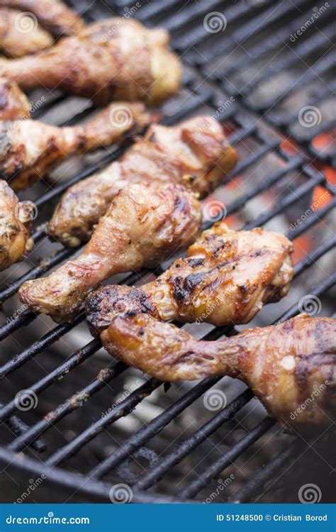 Crispy Chicken Drumsticks on Grill BBQ Stock Photo - Image of crispy ...