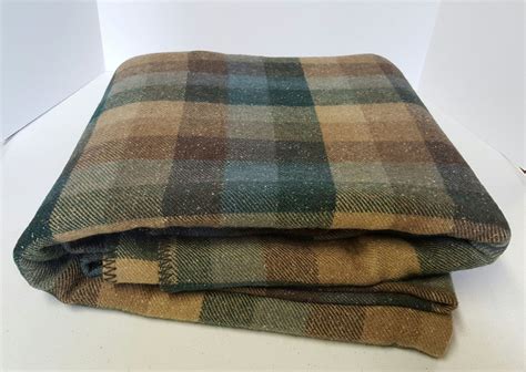 Wool Blanket-Eddie Bauer Queen-King size Wool Blanket-100% Wool Plaid ...