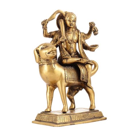 Pure Brass Lord Kaal Bhairava Sitting on Dog Vahana - 9.75" – Budhshiv.com