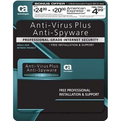 Computer Associates 148125 Ca Antivirus Plus Software - 6 Month ...