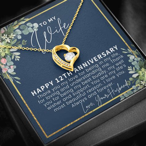 12 Year Anniversary Gift Ideas, 12th Anniversary Gift for Her, 12 Year ...