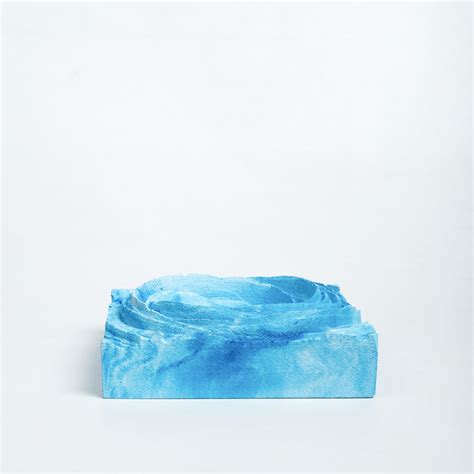 Cyclone Cloud - Spiral Design ashtray resting on a square base- contem ...