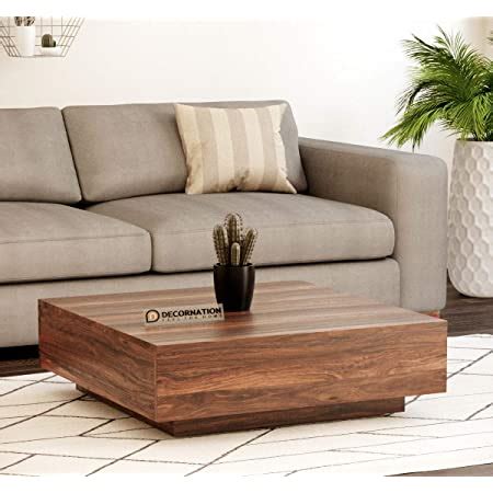 DecorNation Coventry Square Sheesham Wooden Coffee Table with Square ...