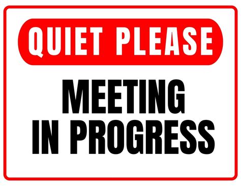 Free Printable In A Meeting Sign Templates [PDF] For Door, Cubicle
