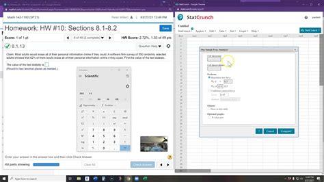 Image result for How to Find Test Statistic Using StatCrunch