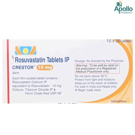 Crestor 10 mg Tablet 30's Price, Uses, Side Effects, Composition ...