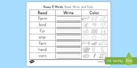 Bossy R I Spy Activity for 1st-2nd Grade