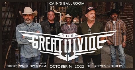 The Great Divide with The Reeves Brothers, Cain's Ballroom, Tulsa ...