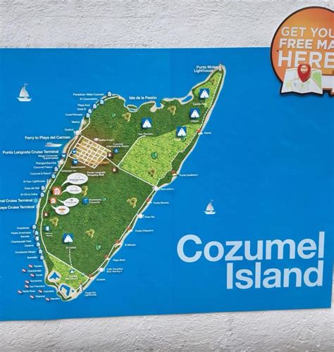 Cozumel Island map, Cozumel, Quintana Roo, Mexico