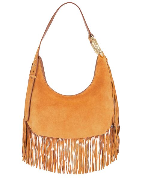 Bally Baroque Ring Fringe Shoulder Bag in Deserto & Gold | FWRD