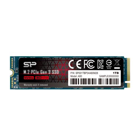 Silicon Power P34A80 1TB | PCie Gen3 NVMe | SP001TBP34A80M28