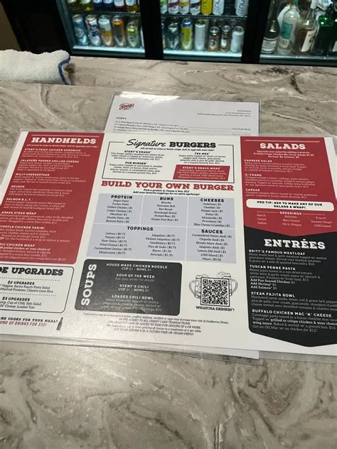 Steny's Lake Country Menu - Updated November 2025