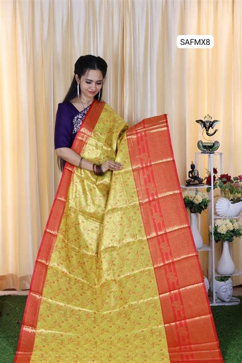 Kanchi bridal semi silk saree with runing blouse 🥳 – Rishi Boutique