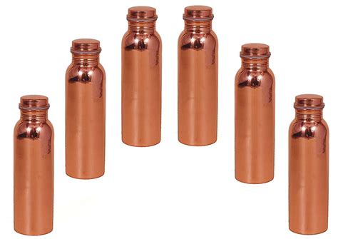GLEAN COPPER Copper Plain Bottle - Brown, 1 Litre - Set of 6 : Amazon ...