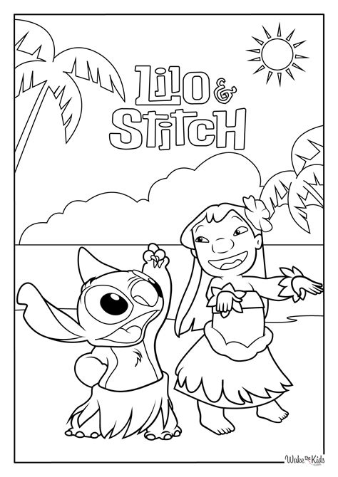 Stitch Holding Scrump Coloring Page