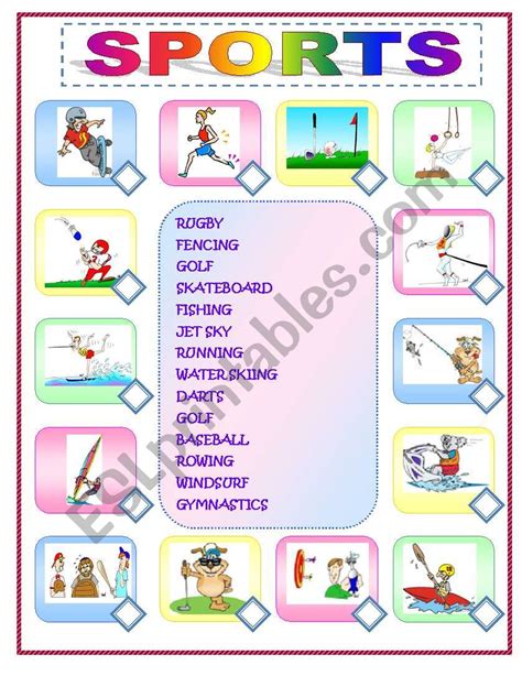 Matching Different Sports Worksheet 的图像结果