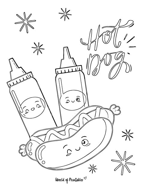 Cute Foods Coloring Pages
