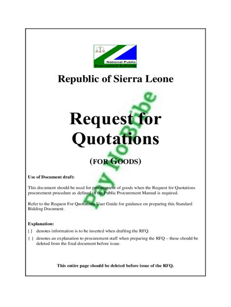 Fillable Online PDF Local Vehicle Procurement Sample RFQ Fax Email ...