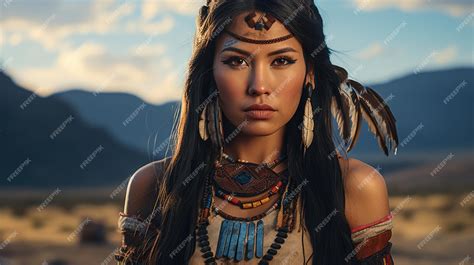 Beautiful Apache tribe woman | Premium AI-generated image