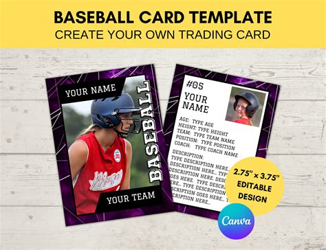 Baseball Card Editable Template 的图像结果