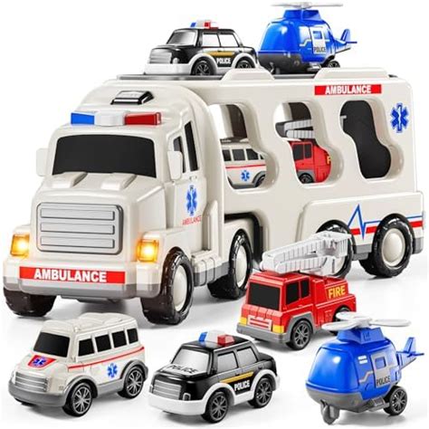 JUKUDAHU Ambulances Vehicle Toy Truck for Kids 3 4 5 6 - Emergency ...