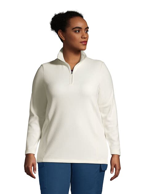 Lands' End Women's Plus Size Fleece Quarter Zip Pullover - X Large Plus ...
