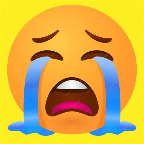 Premium Vector | Emoji loud crying face vector illustration