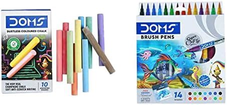 Doms Non-Toxic Dustless Coloured Chalk (Pack of 10 x 1 Set) Non-Toxic ...