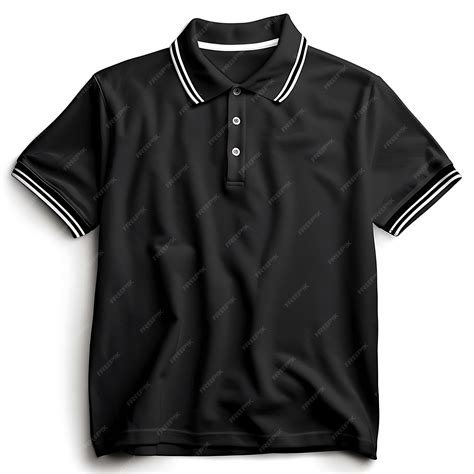 A black polo shirt with white stripes and a white collar | Premium AI ...
