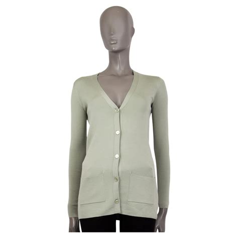 RALPH LAUREN pale green wool and silk BUTTON FRONT Cardigan Sweater XS ...