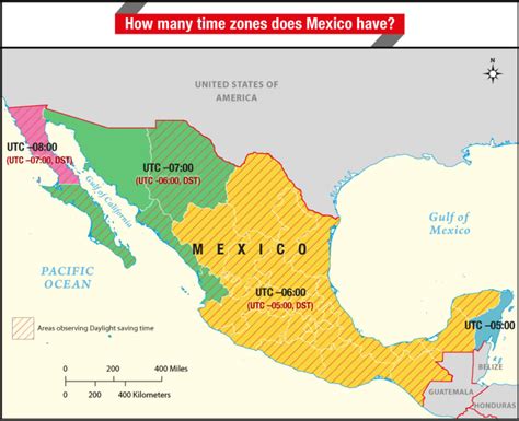 Mexico Time Zone Map - Guide of the World