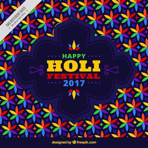 Background of geometric flowers of the festival holi 2017 | Free Vector