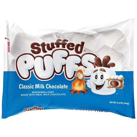 Stuffed Puffs Classic Milk Chocolate Filled Marshmallow, 8.6 Oz ...