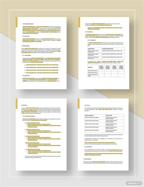 Google Docs Business Plan Template Free 的图像结果