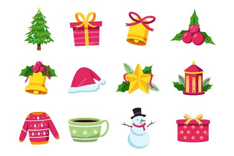 Premium Vector | Set of christmas element illustration vector