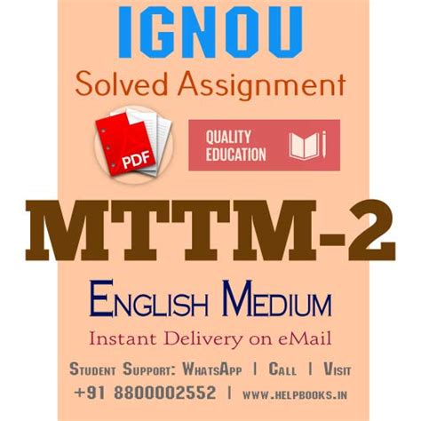 Buy MTTM2 IGNOU Solved Assignment 2020-2021 MTTM-2 > P.D.F. Download ...